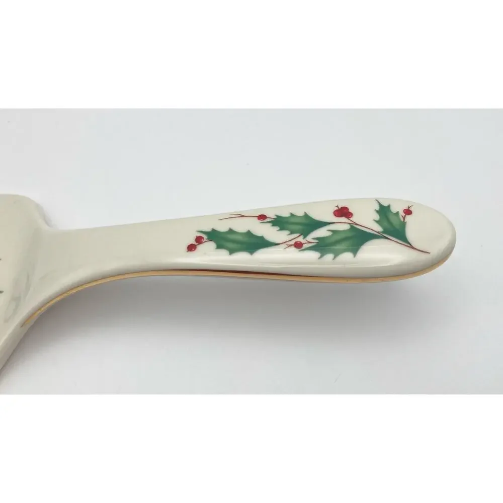 Lenox Holiday Holly Berry Dessert Server NIB